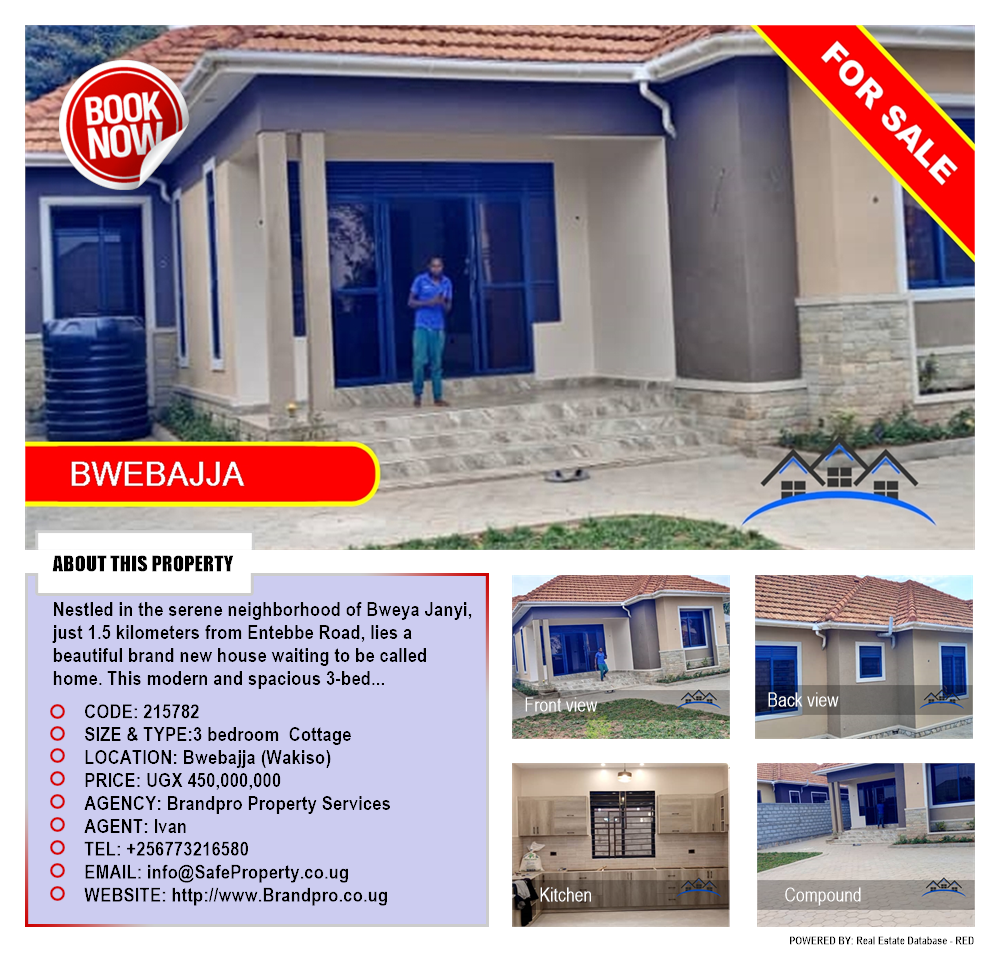 3 bedroom Cottage  for sale in Bwebajja Wakiso Uganda, code: 215782