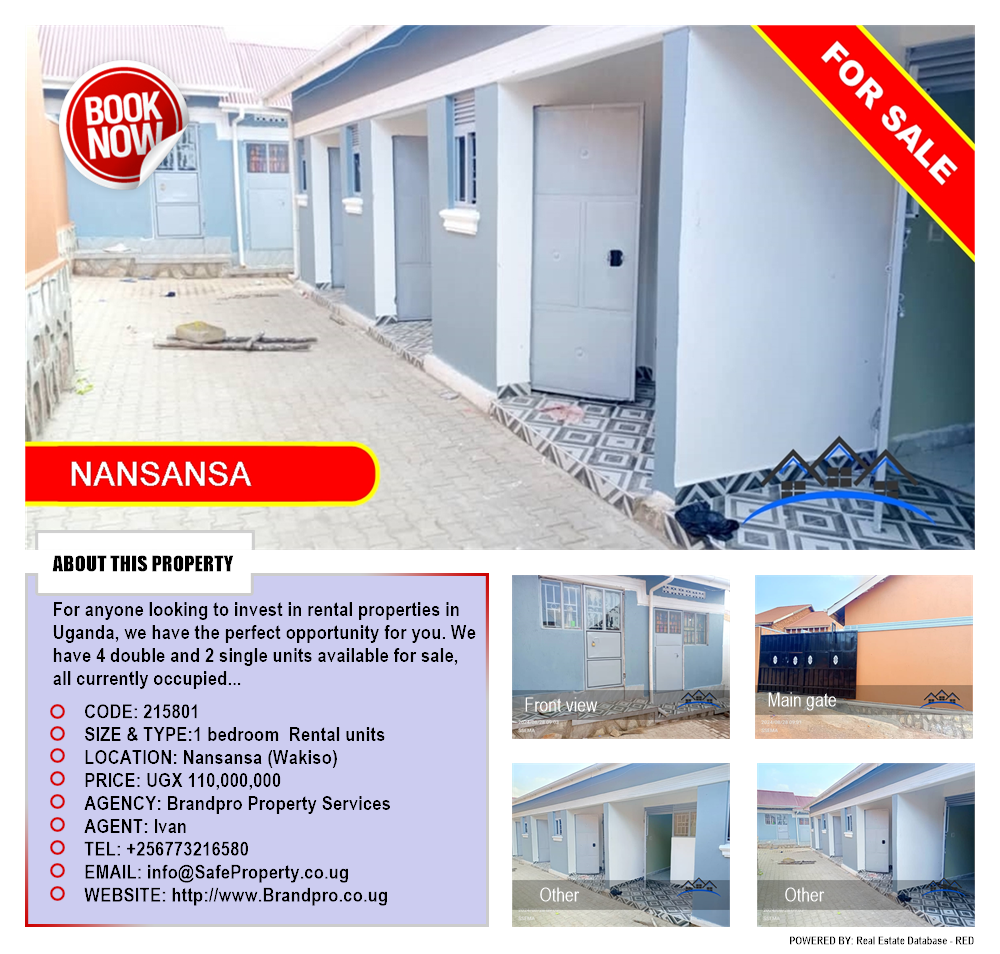 1 bedroom Rental units  for sale in Nansansa Wakiso Uganda, code: 215801