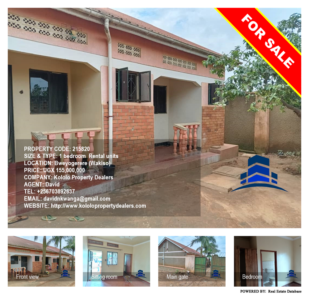 1 bedroom Rental units  for sale in Bweyogerere Wakiso Uganda, code: 215820