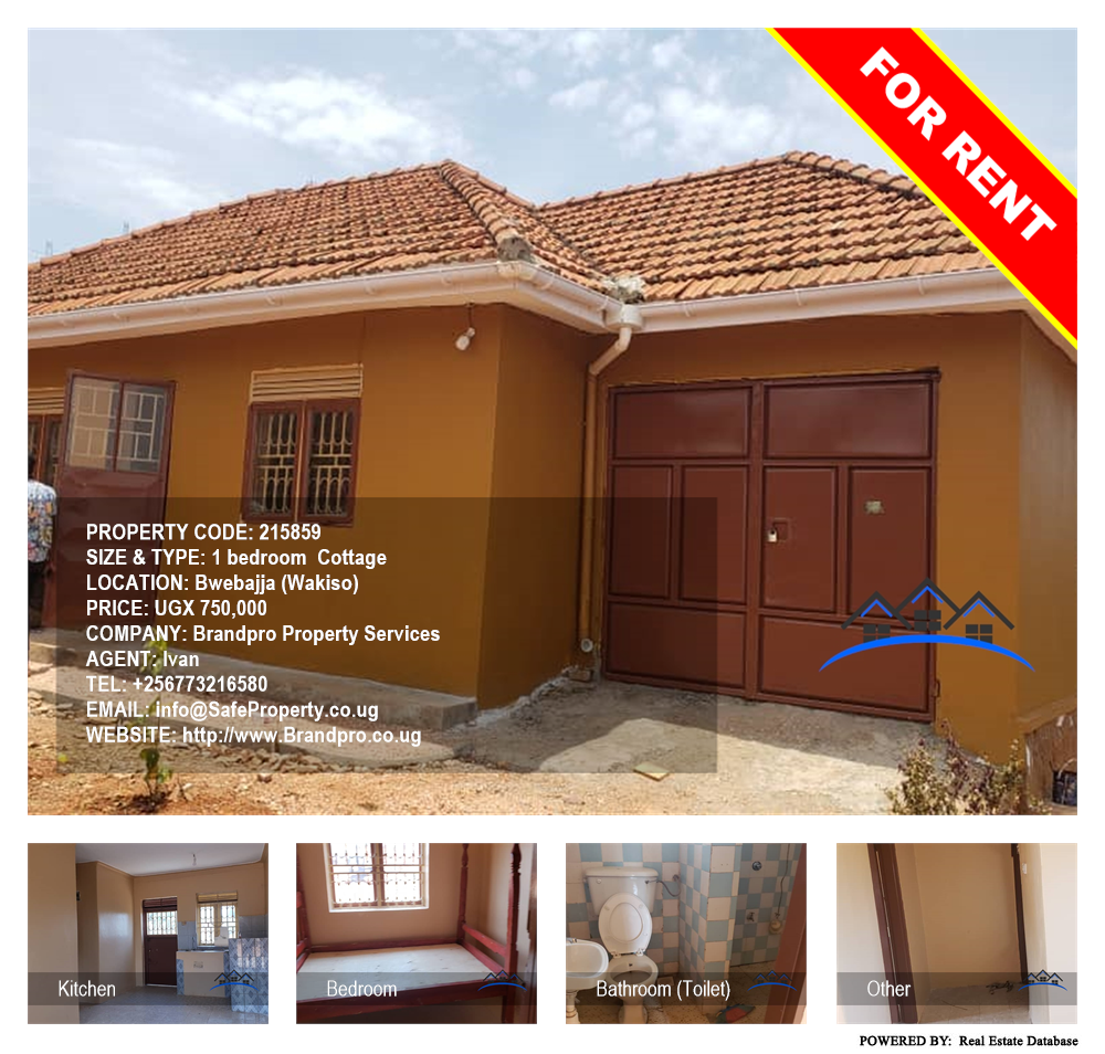 1 bedroom Cottage  for rent in Bwebajja Wakiso Uganda, code: 215859