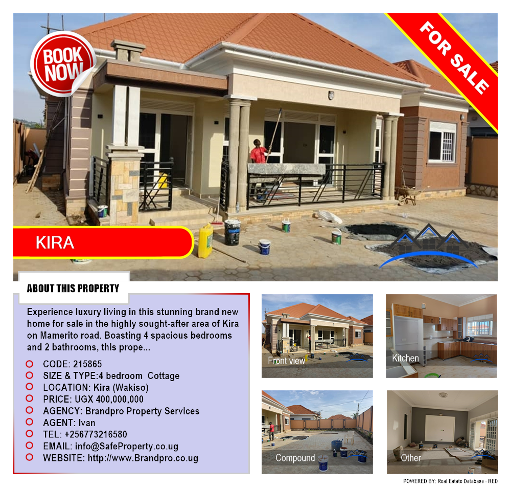 4 bedroom Cottage  for sale in Kira Wakiso Uganda, code: 215865