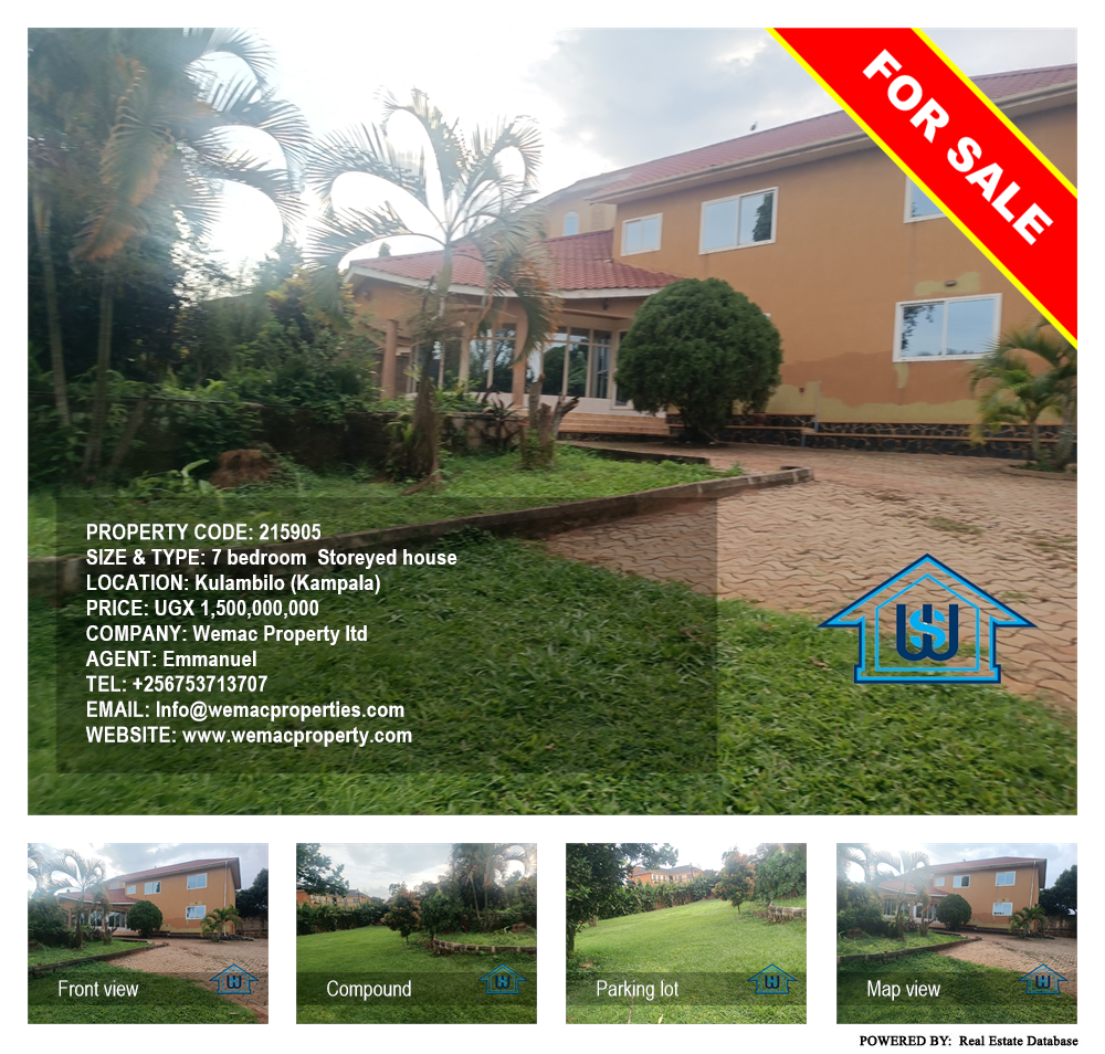 7 bedroom Storeyed house  for sale in Kulambilo Kampala Uganda, code: 215905