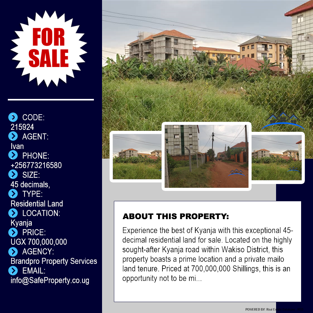 Residential Land  for sale in Kyanja Wakiso Uganda, code: 215924