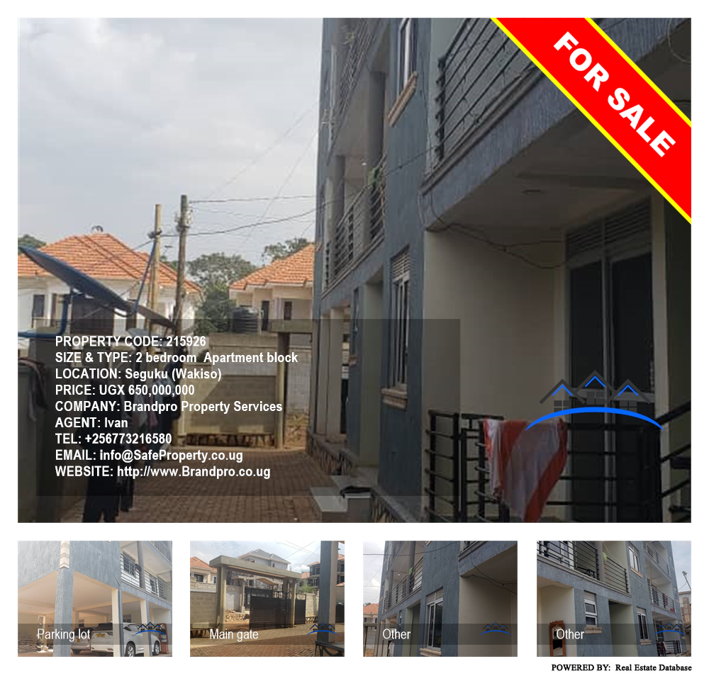 2 bedroom Apartment block  for sale in Seguku Wakiso Uganda, code: 215926