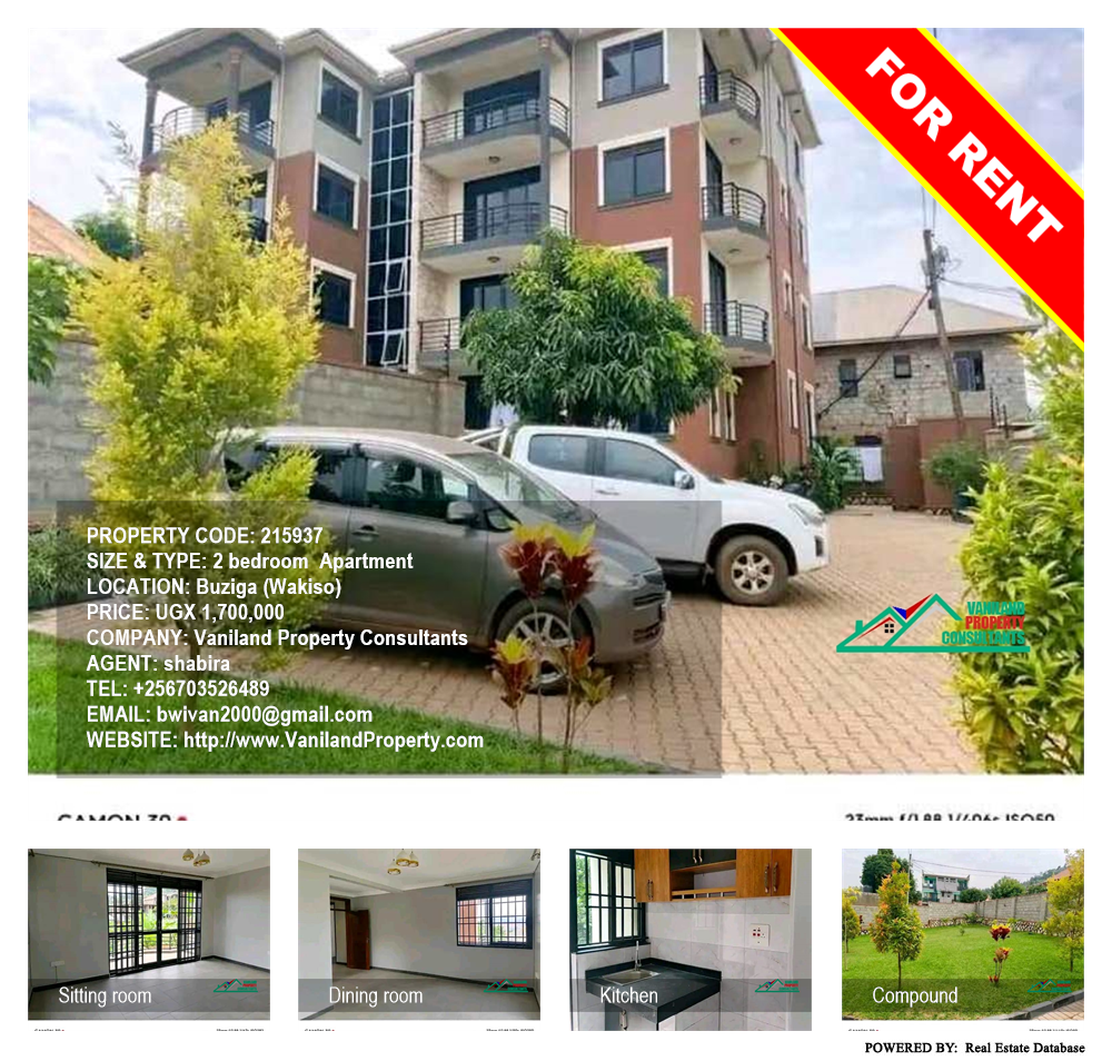 2 bedroom Apartment  for rent in Buziga Wakiso Uganda, code: 215937