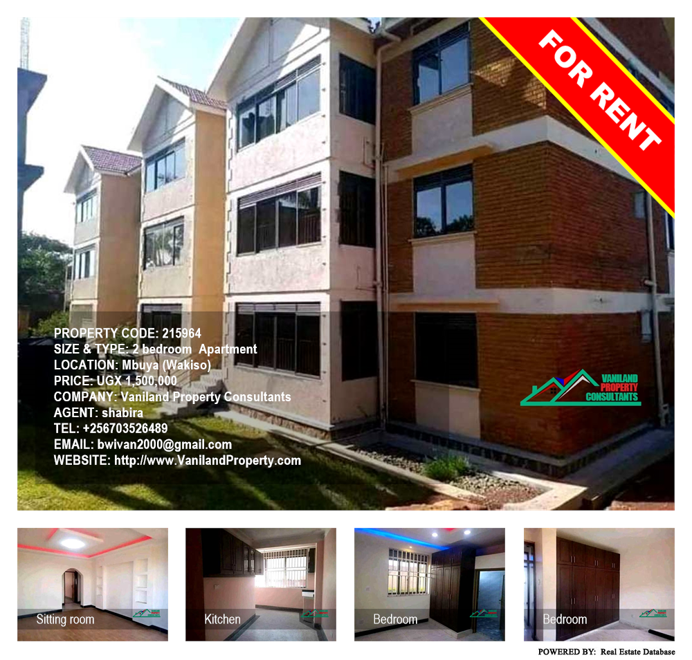 2 bedroom Apartment  for rent in Mbuya Wakiso Uganda, code: 215964