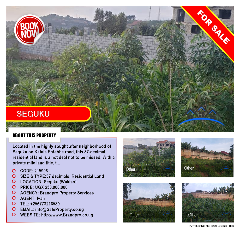 Residential Land  for sale in Seguku Wakiso Uganda, code: 215996