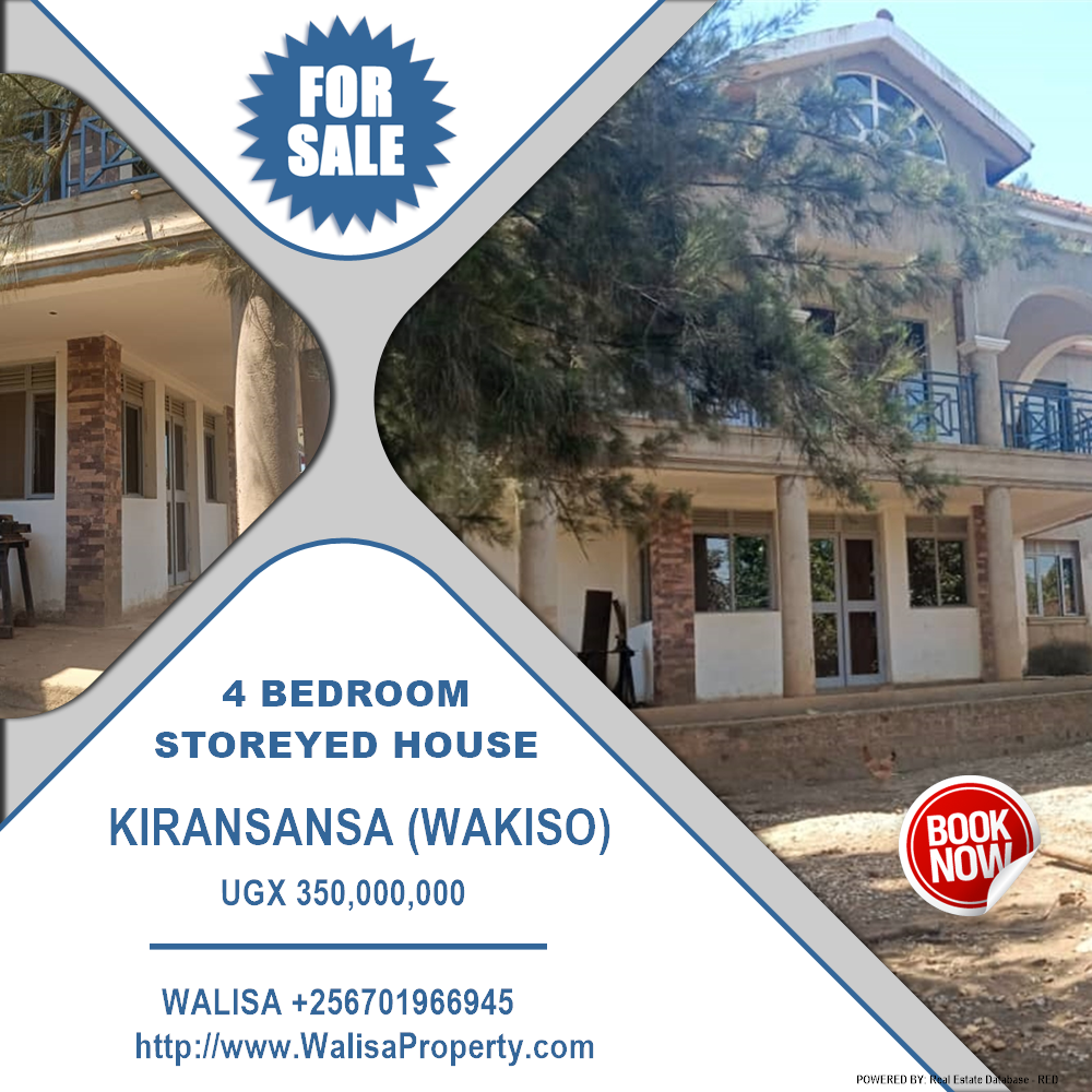 4 bedroom Storeyed house  for sale in Kiransansa Wakiso Uganda, code: 216030