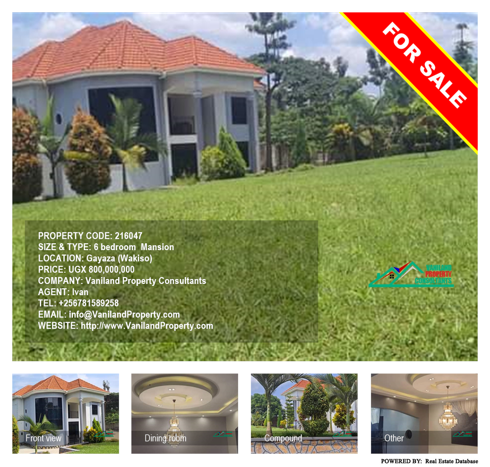 6 bedroom Mansion  for sale in Gayaza Wakiso Uganda, code: 216047