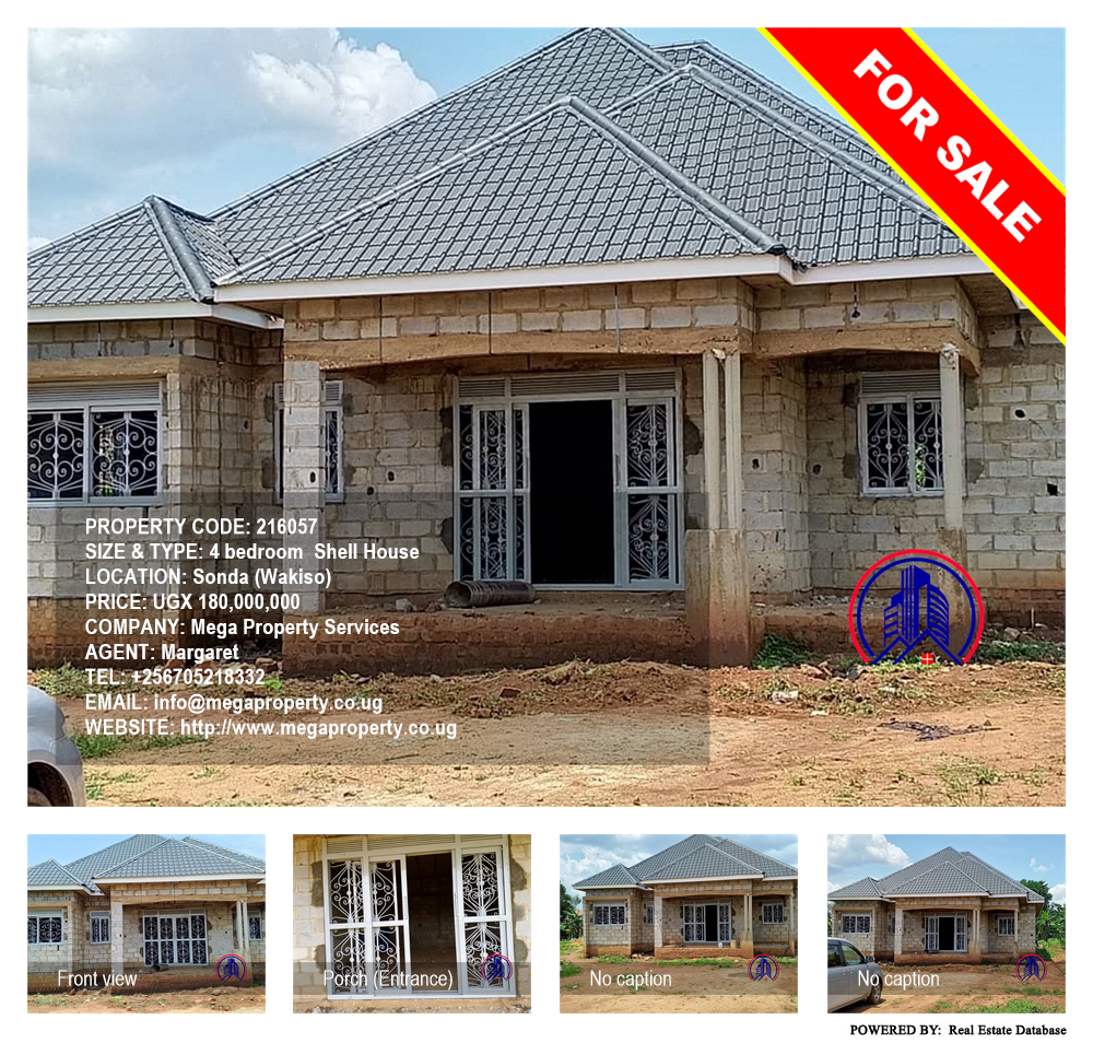 4 bedroom Shell House  for sale in Sonda Wakiso Uganda, code: 216057