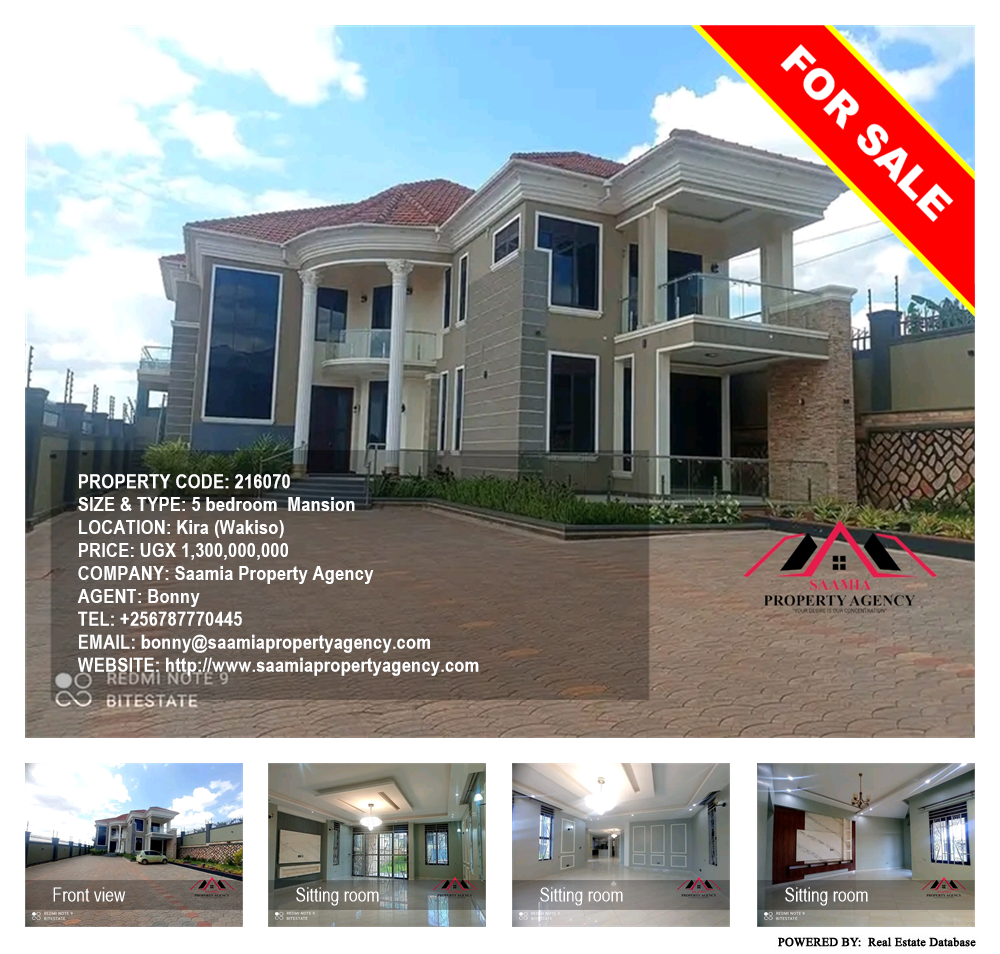 5 bedroom Mansion  for sale in Kira Wakiso Uganda, code: 216070