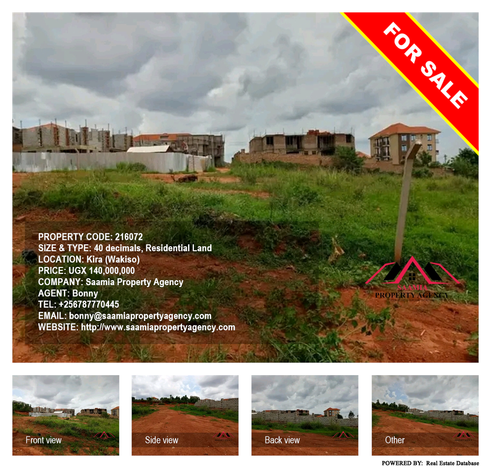 Residential Land  for sale in Kira Wakiso Uganda, code: 216072