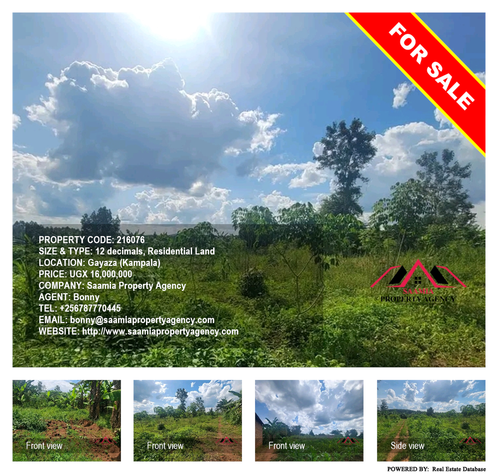 Residential Land  for sale in Gayaza Kampala Uganda, code: 216076