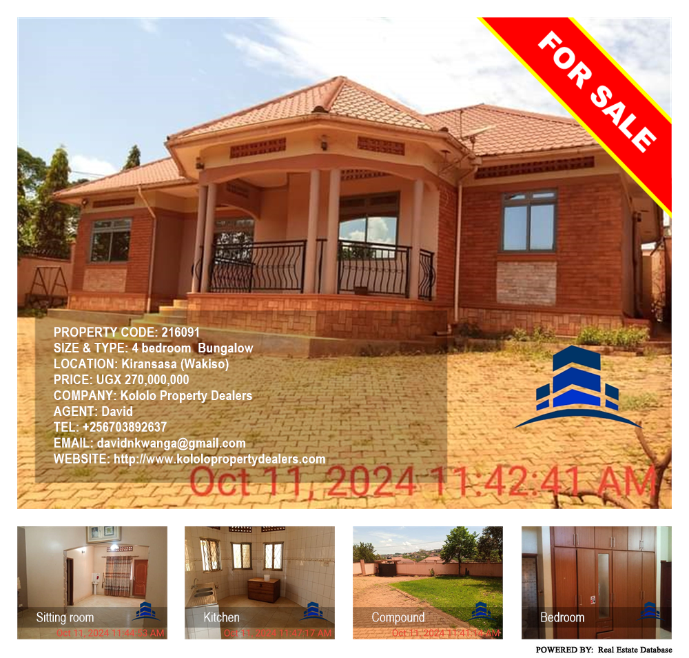 4 bedroom Bungalow  for sale in Kiransasa Wakiso Uganda, code: 216091