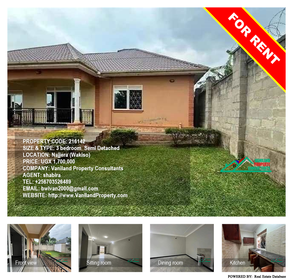 3 bedroom Semi Detached  for rent in Najjera Wakiso Uganda, code: 216142