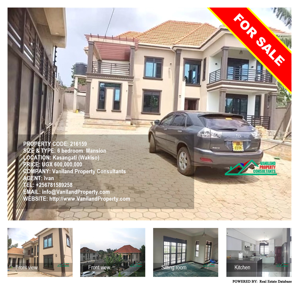 6 bedroom Mansion  for sale in Kasangati Wakiso Uganda, code: 216159