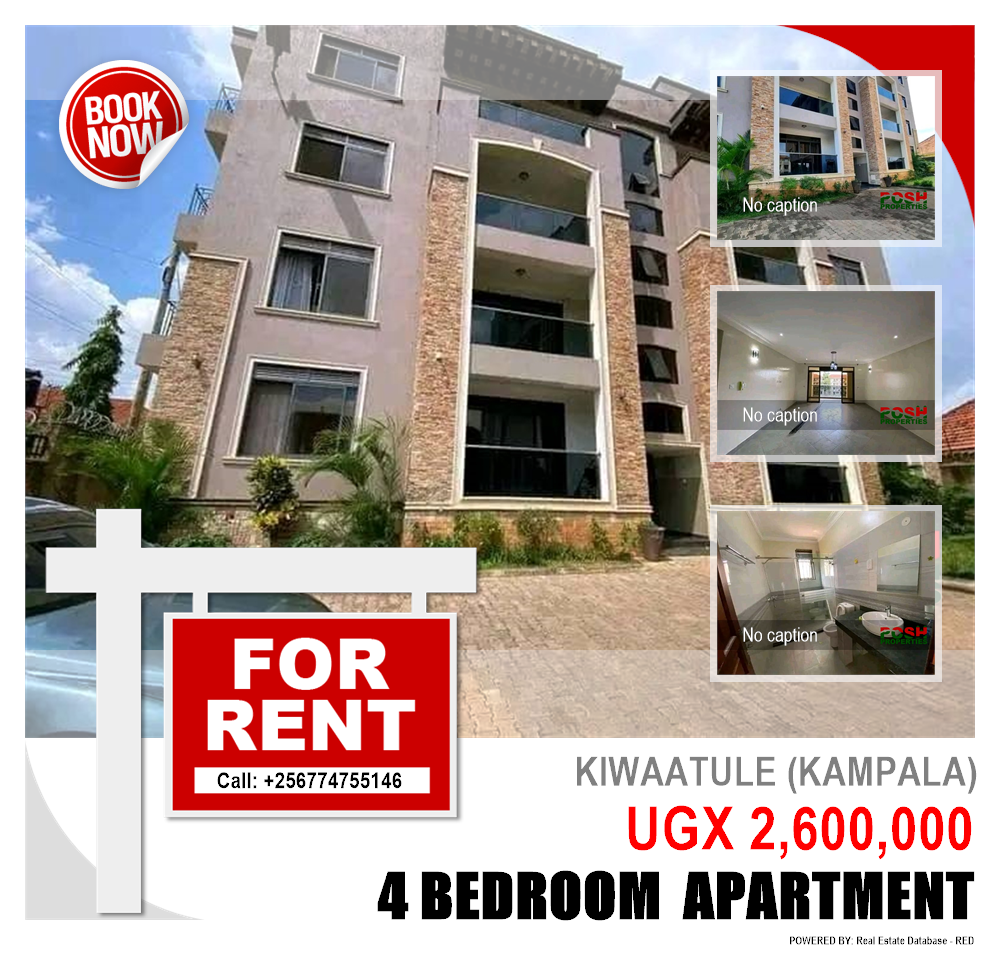 4 bedroom Apartment  for rent in Kiwaatule Kampala Uganda, code: 216211