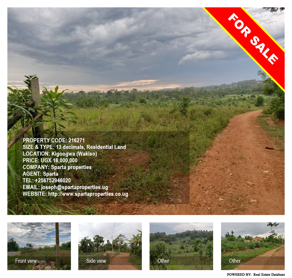 Residential Land  for sale in Kigoogwa Wakiso Uganda, code: 216271