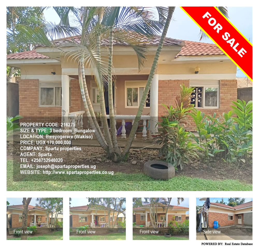 3 bedroom Bungalow  for sale in Bweyogerere Wakiso Uganda, code: 216275