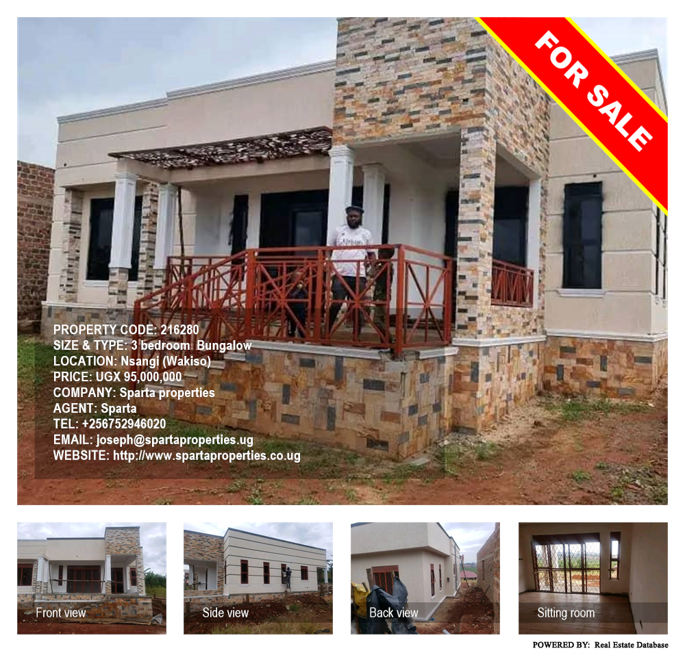 3 bedroom Bungalow  for sale in Nsangi Wakiso Uganda, code: 216280