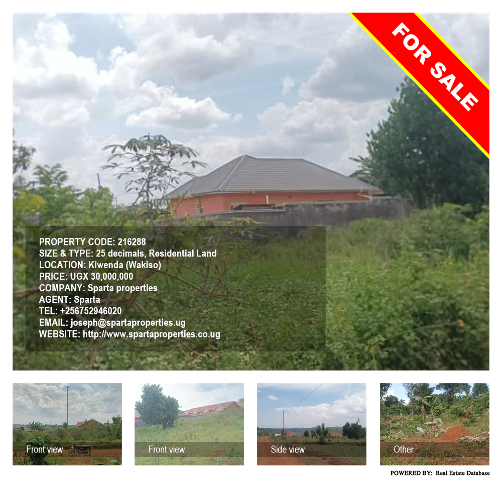 Residential Land  for sale in Kiwenda Wakiso Uganda, code: 216288