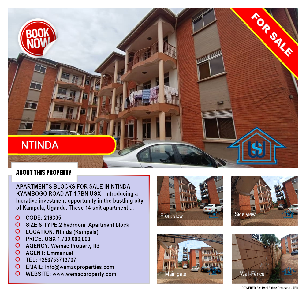 2 bedroom Apartment block  for sale in Ntinda Kampala Uganda, code: 216305