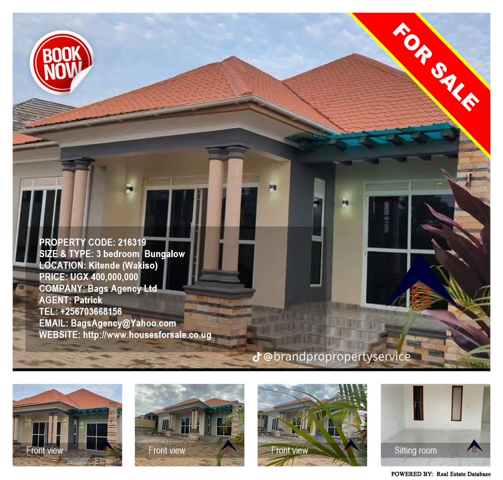 3 bedroom Bungalow  for sale in Kitende Wakiso Uganda, code: 216319