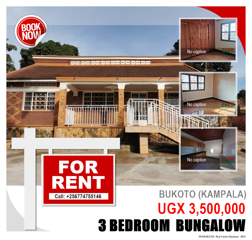 3 bedroom Bungalow  for rent in Bukoto Kampala Uganda, code: 216344