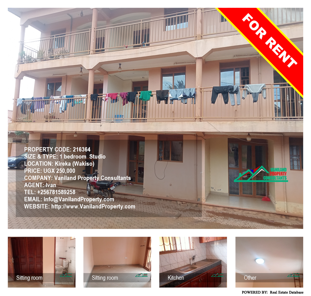 1 bedroom Studio  for rent in Kireka Wakiso Uganda, code: 216364