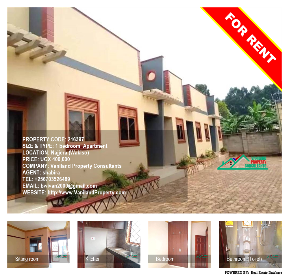 1 bedroom Apartment  for rent in Najjera Wakiso Uganda, code: 216397