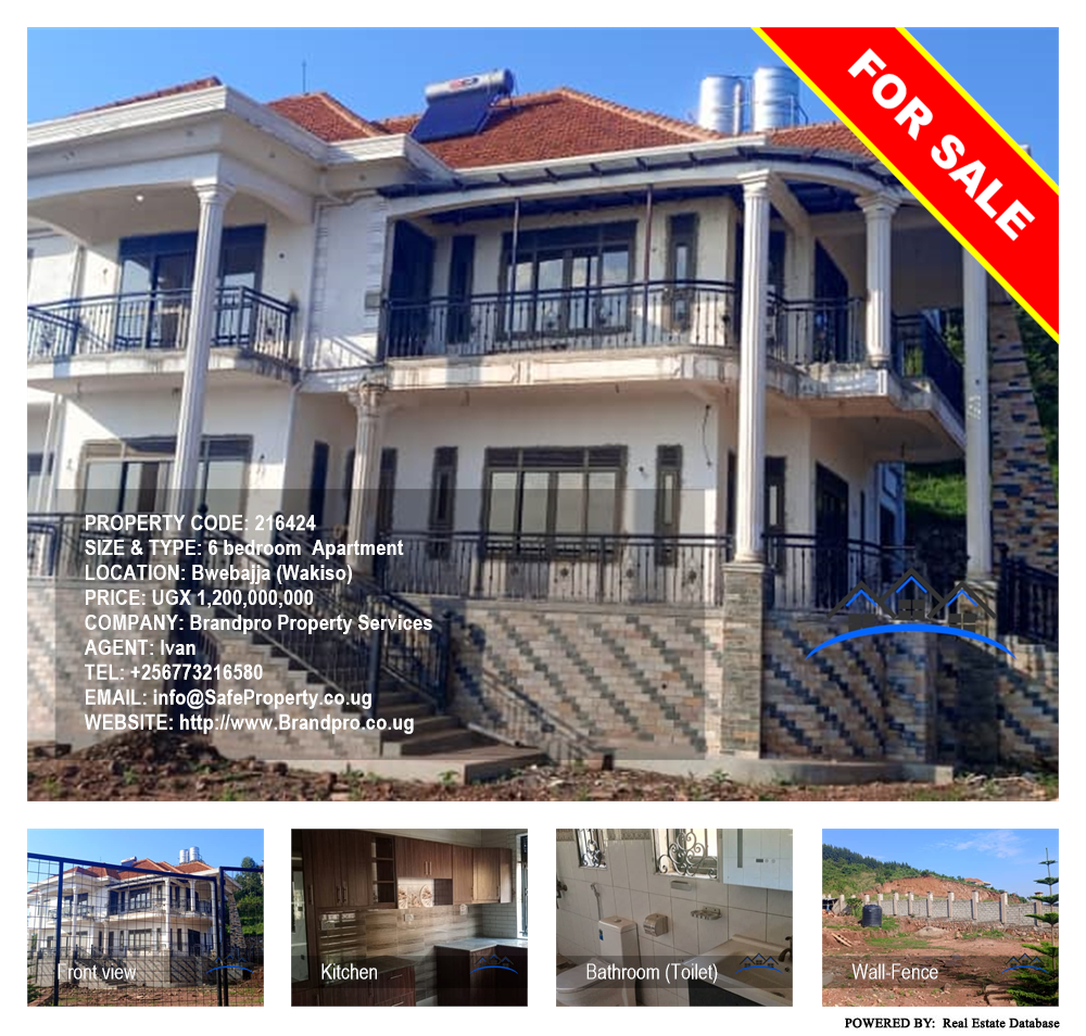 6 bedroom Apartment  for sale in Bwebajja Wakiso Uganda, code: 216424