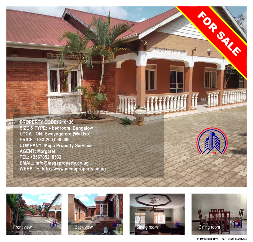 4 bedroom Bungalow  for sale in Bweyogerere Wakiso Uganda, code: 216426