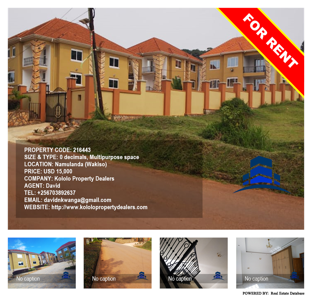 Multipurpose space  for rent in Namulanda Wakiso Uganda, code: 216443