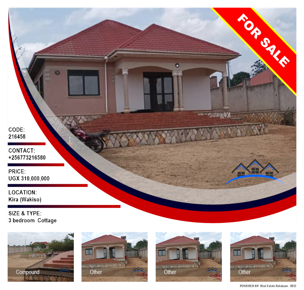 3 bedroom Cottage  for sale in Kira Wakiso Uganda, code: 216458