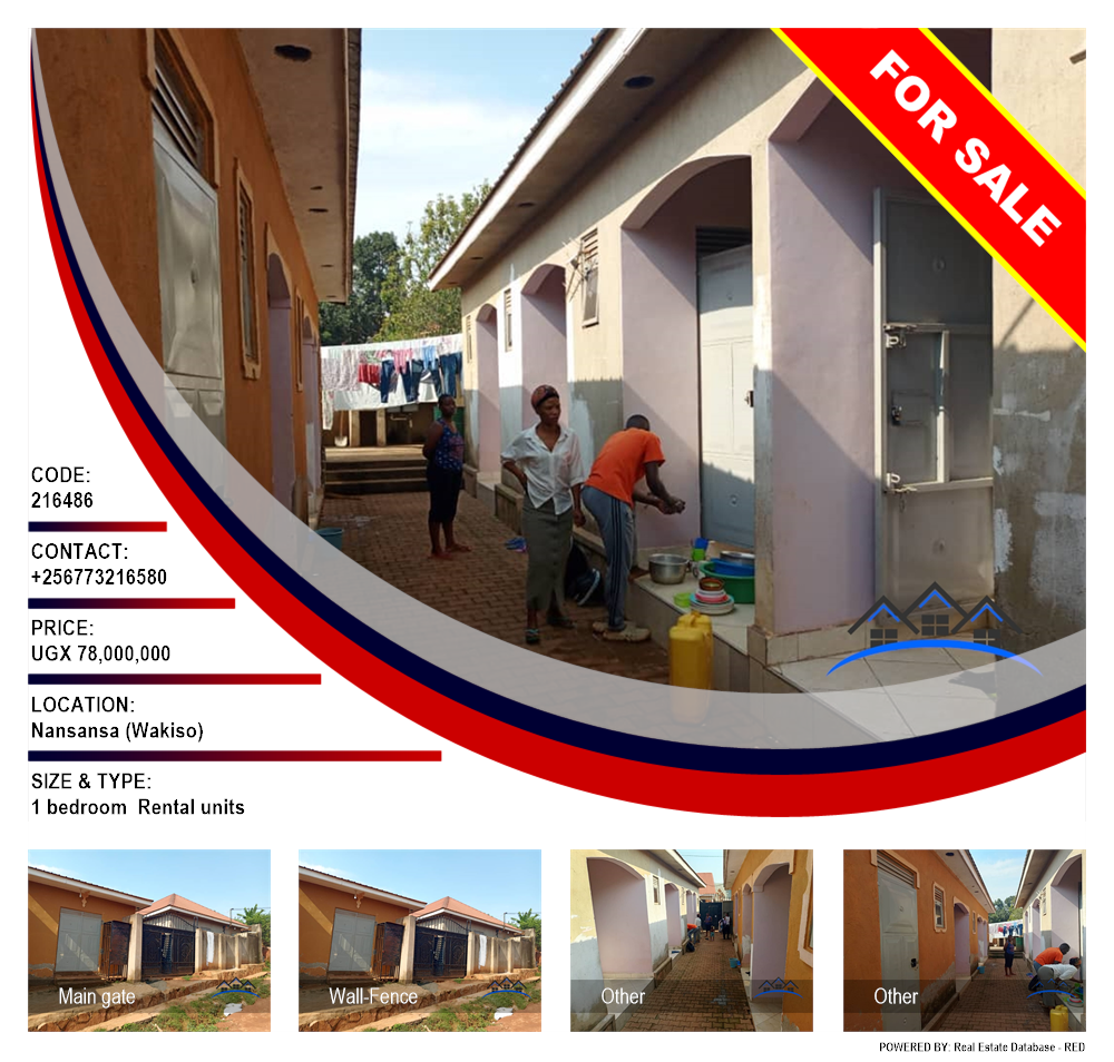 1 bedroom Rental units  for sale in Nansansa Wakiso Uganda, code: 216486