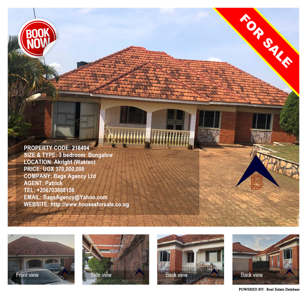 3 bedroom Bungalow  for sale in Akright Wakiso Uganda, code: 216494