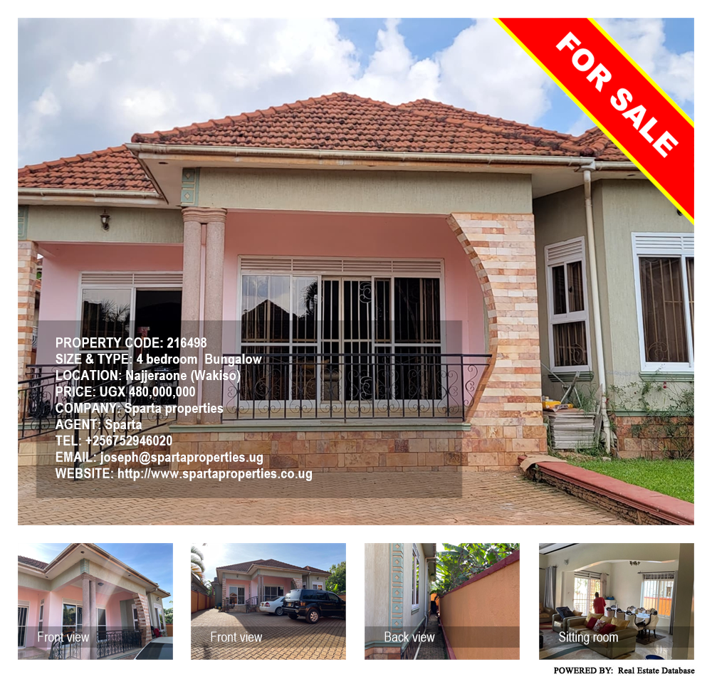 4 bedroom Bungalow  for sale in Najjeraone Wakiso Uganda, code: 216498