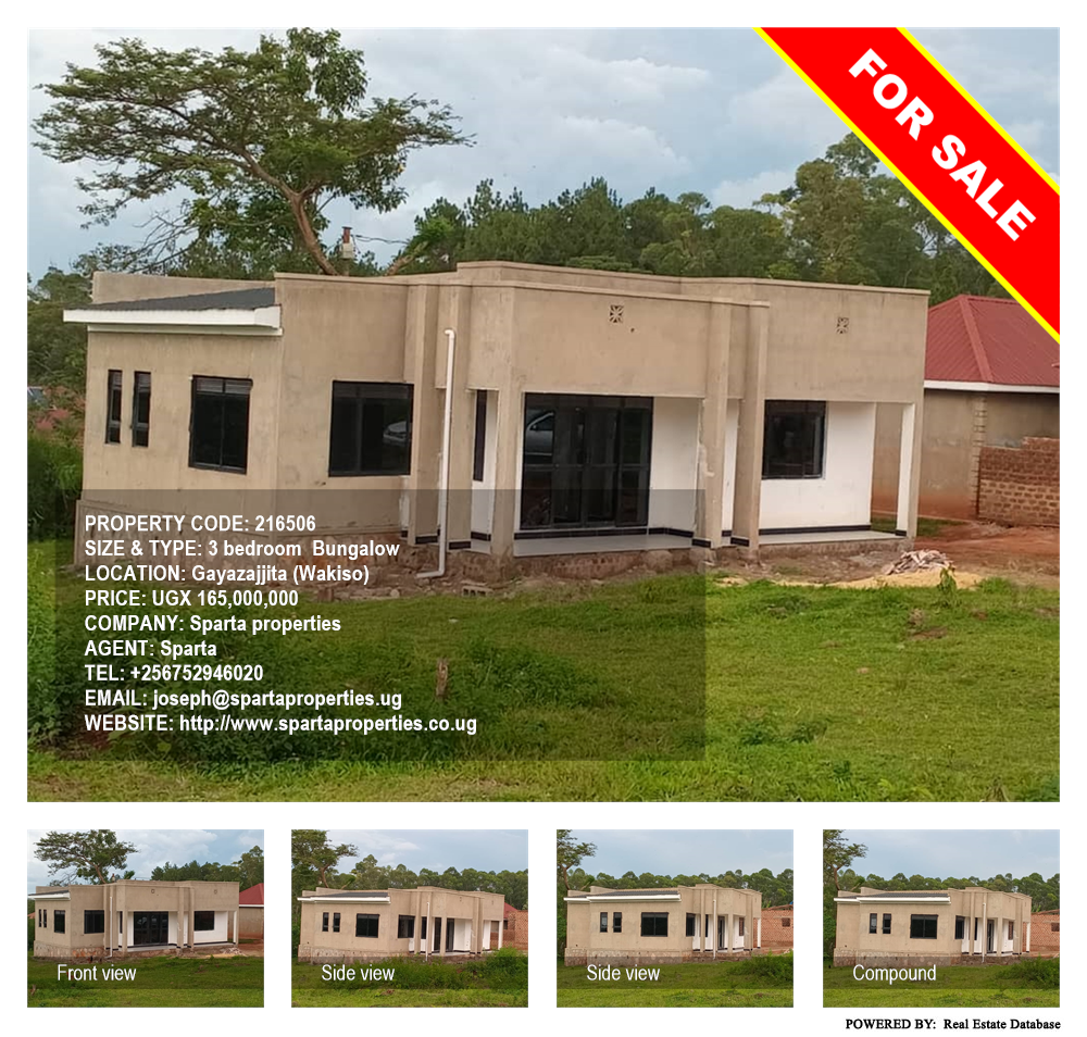 3 bedroom Bungalow  for sale in Gayazajjita Wakiso Uganda, code: 216506