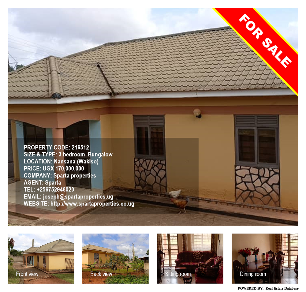 3 bedroom Bungalow  for sale in Nansana Wakiso Uganda, code: 216512