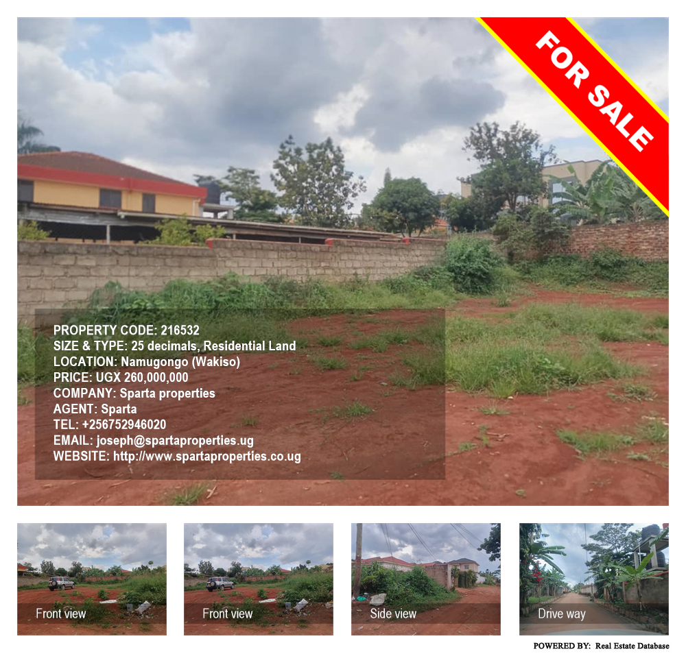 Residential Land  for sale in Namugongo Wakiso Uganda, code: 216532