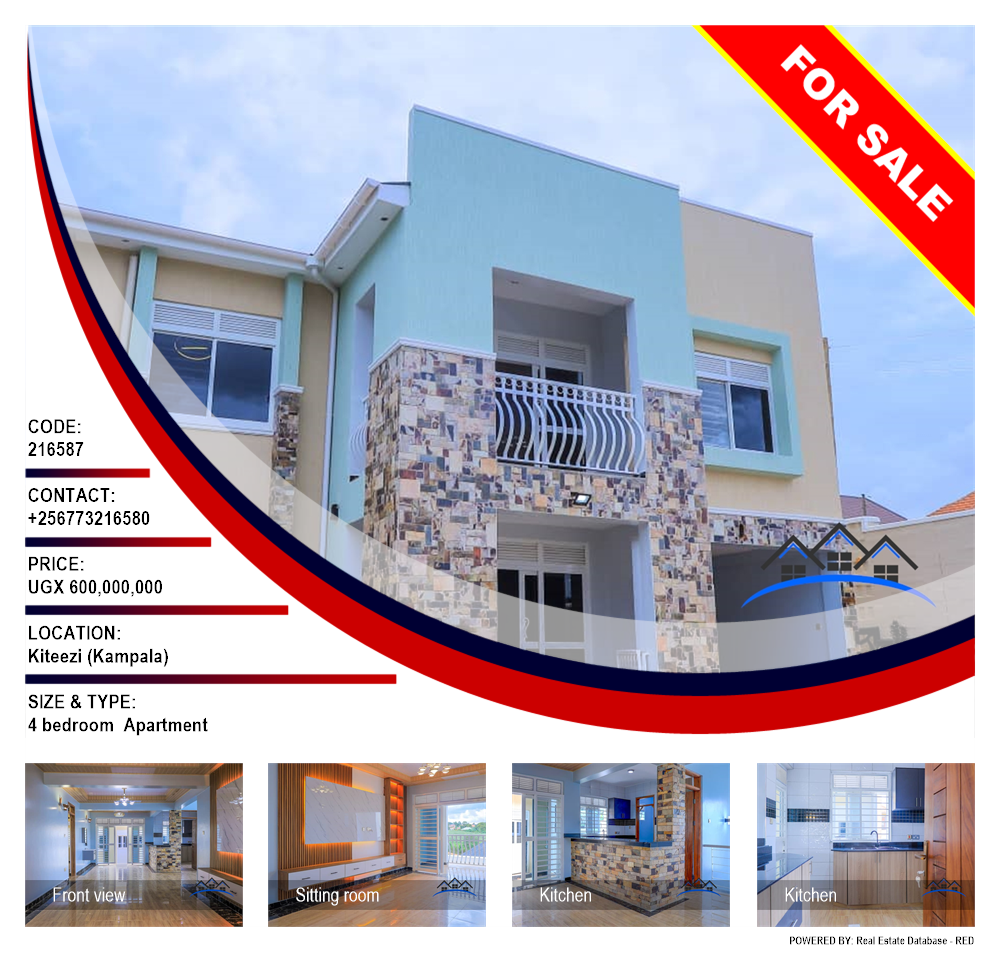 4 bedroom Apartment  for sale in Kiteezi Kampala Uganda, code: 216587