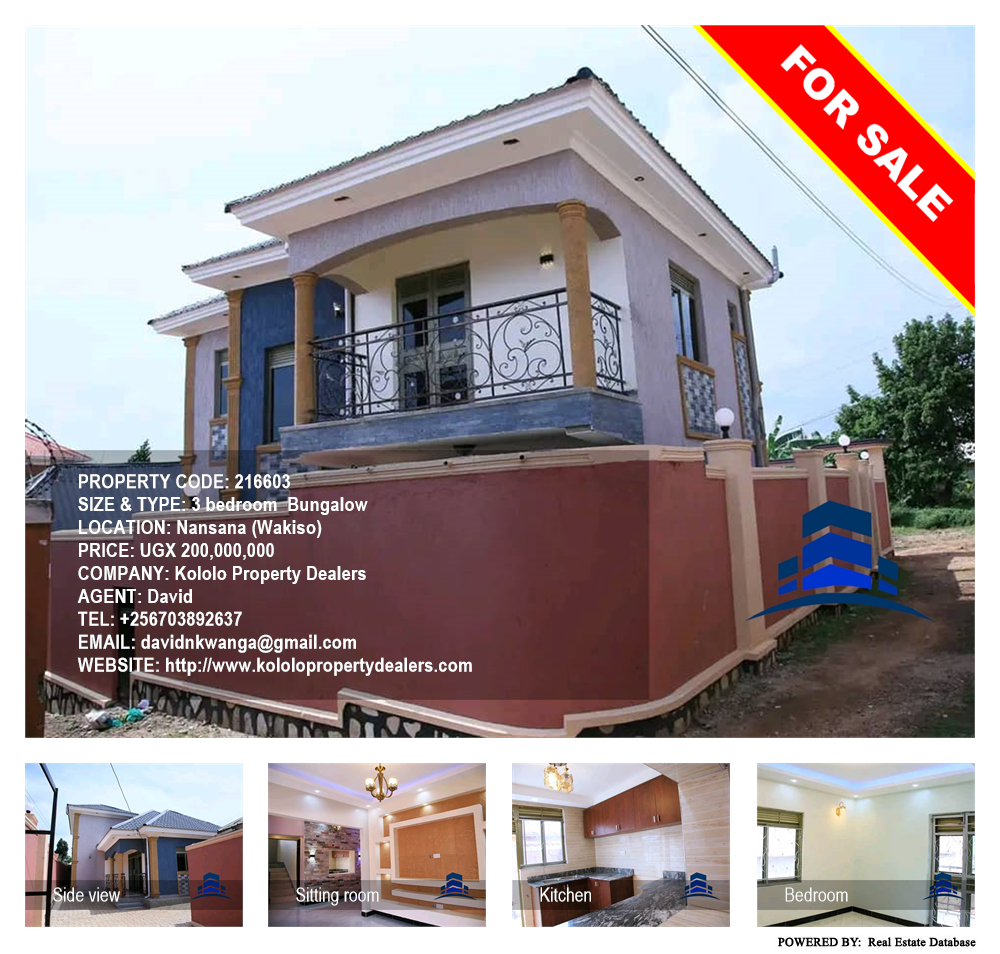 3 bedroom Bungalow  for sale in Nansana Wakiso Uganda, code: 216603