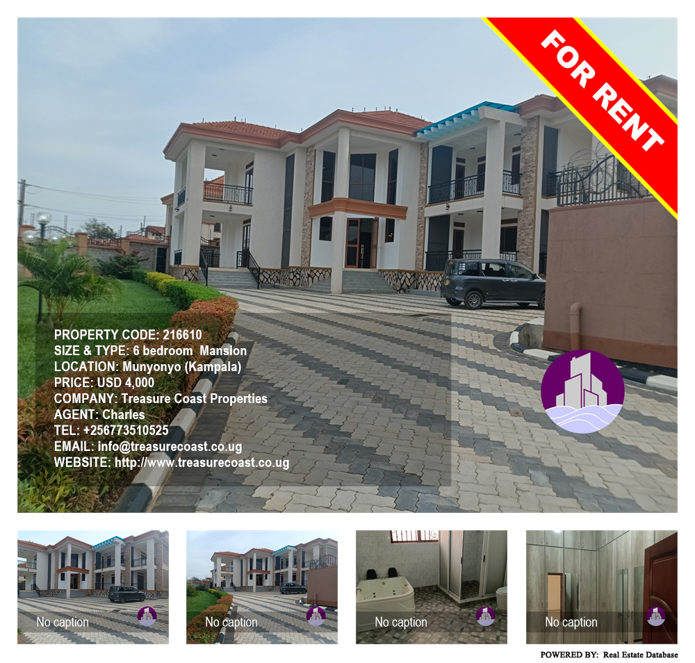 6 bedroom Mansion  for rent in Munyonyo Kampala Uganda, code: 216610