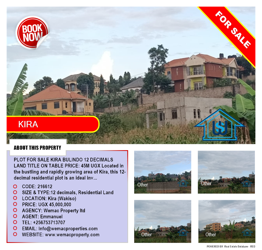 Residential Land  for sale in Kira Wakiso Uganda, code: 216612