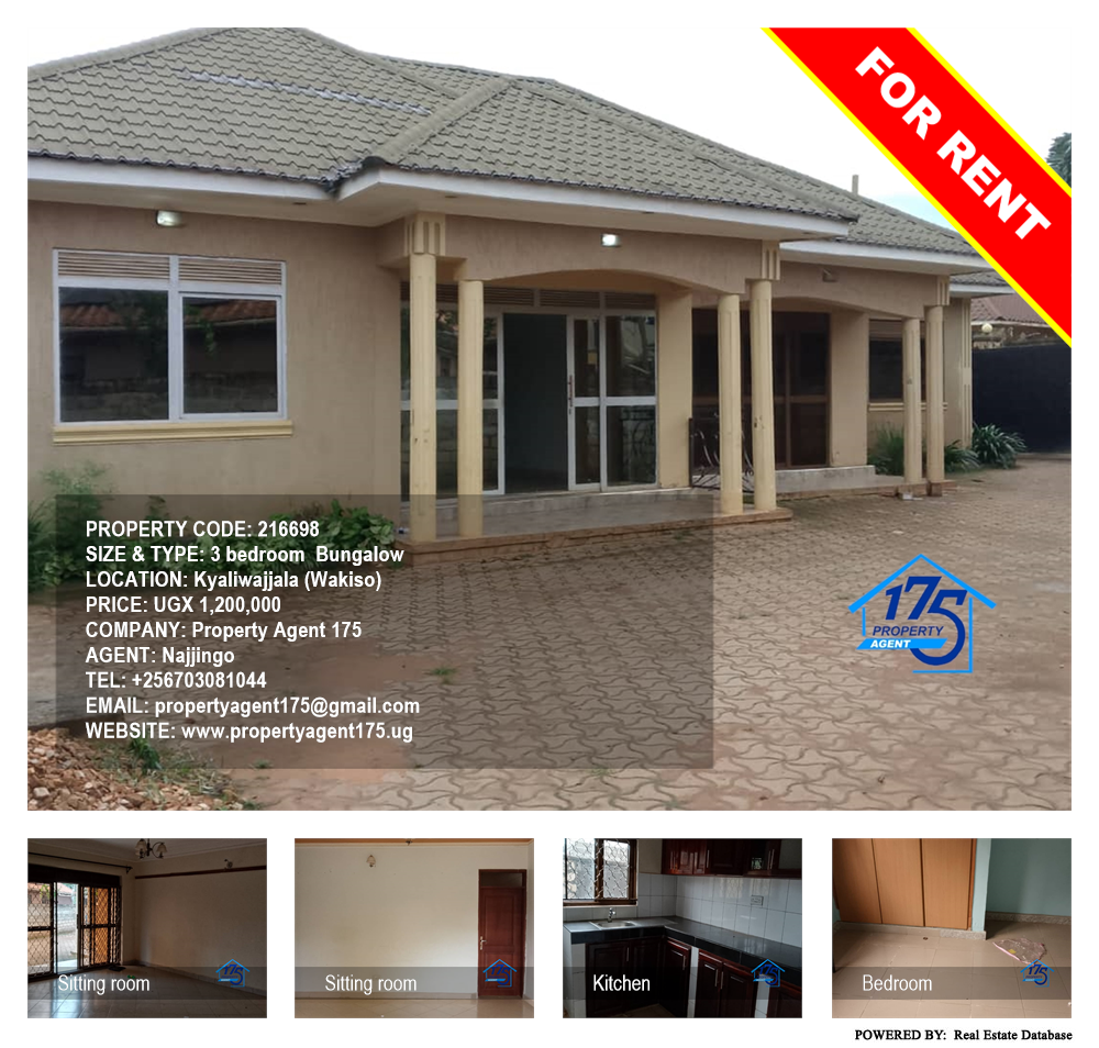 3 bedroom Bungalow  for rent in Kyaliwajjala Wakiso Uganda, code: 216698