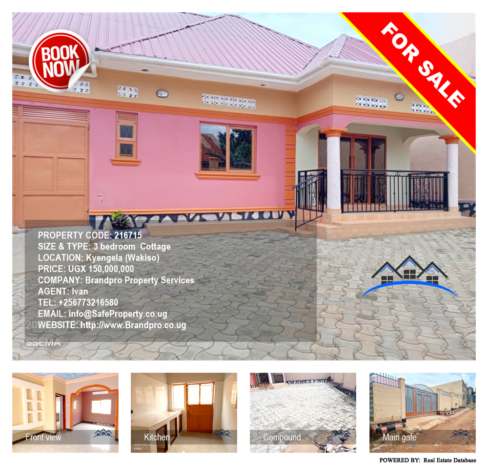 3 bedroom Cottage  for sale in Kyengela Wakiso Uganda, code: 216715