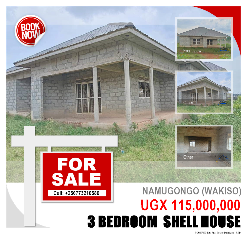 3 bedroom Shell House  for sale in Namugongo Wakiso Uganda, code: 216718