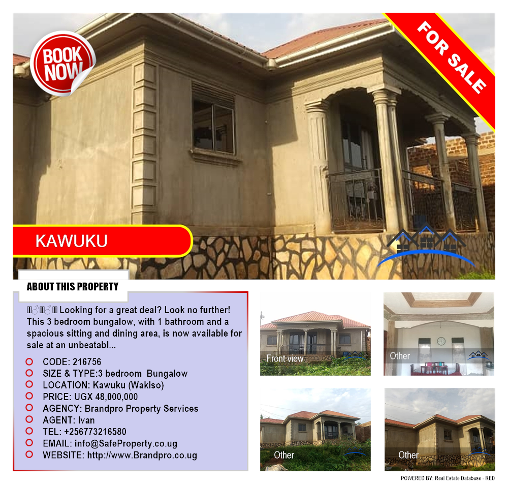 3 bedroom Bungalow  for sale in Kawuku Wakiso Uganda, code: 216756