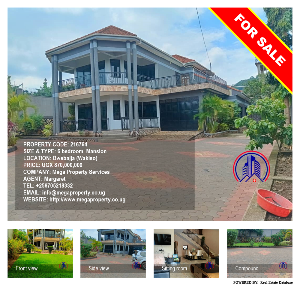 6 bedroom Mansion  for sale in Bwebajja Wakiso Uganda, code: 216764