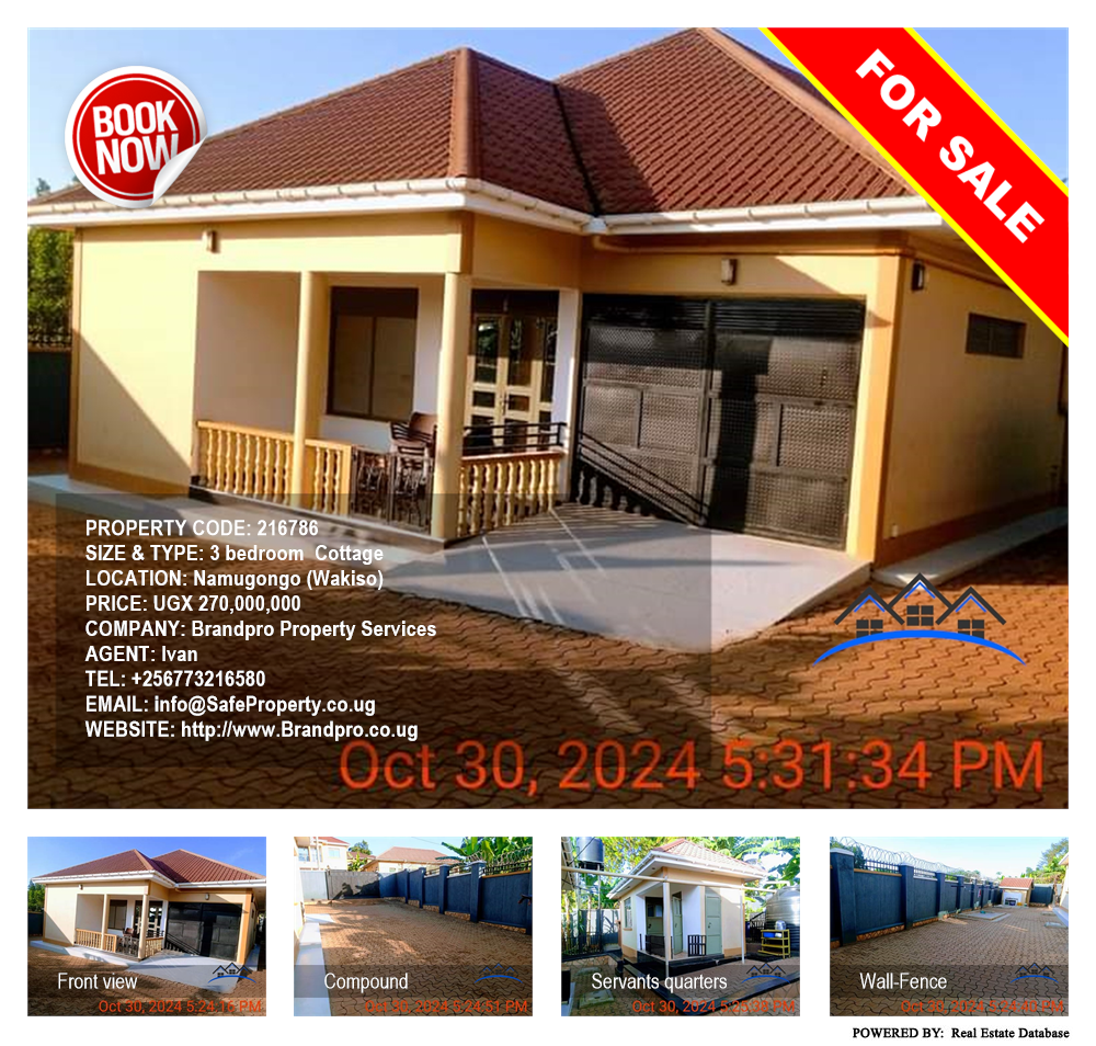 3 bedroom Cottage  for sale in Namugongo Wakiso Uganda, code: 216786